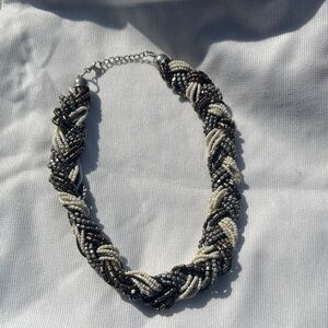 Nordstrom Black and White Twisted Bead Necklace